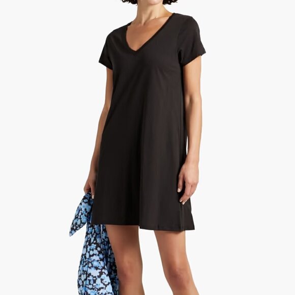 New ATM ANTHONY THOMAS MELILLO Slip On Cotton-Jersey Black T-Shirt Dress NWT XS - Picture 3 of 14